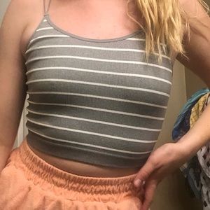 cropped striped cami